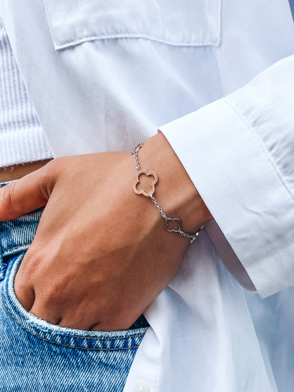 Браслет без вставок Срібло 925° золото 375° 000669