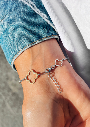 Браслет без вставок Срібло 925° золото 375° 000669