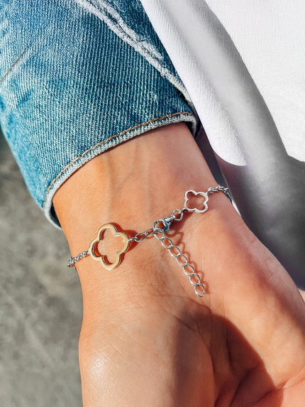 Браслет без вставок Срібло 925° золото 375° 000669