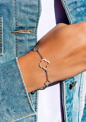 Браслет без вставок Срібло 925° золото 375° 000669