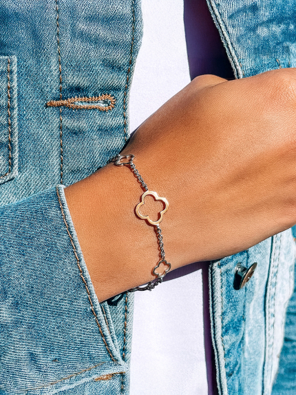 Браслет без вставок Срібло 925° золото 375° 000669