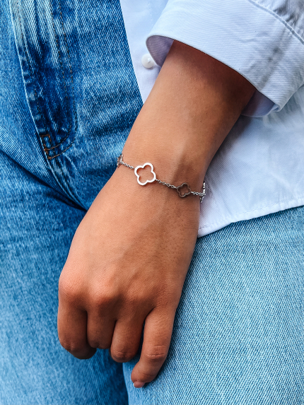 Браслет без вставок Срібло 925° золото 375° 000669