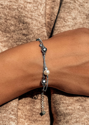 Браслет перлина Срібло 925° (родій) б2ж/804