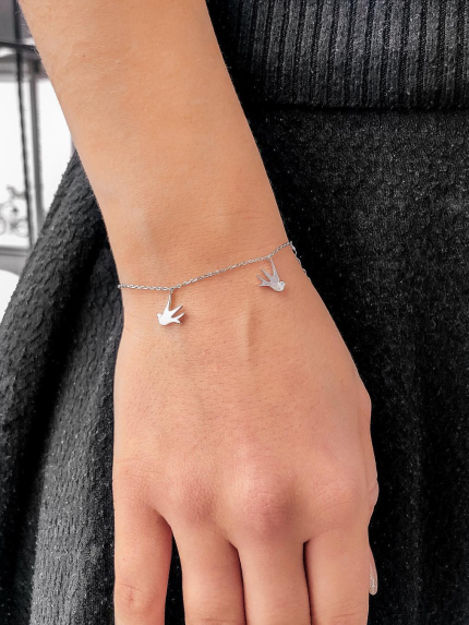 Браслет без вставок Срібло 925° (родій) бк2/2011