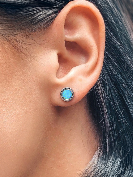 Kolczyki opalowe Srebro 925° (rod) sk2opg/1017