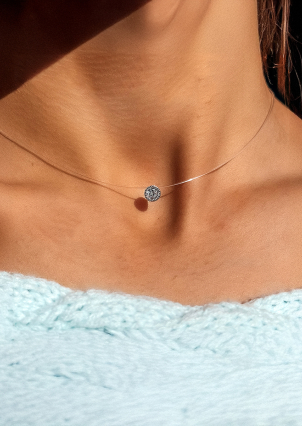 Кольє фіаніт Срібло 925° (родій) кл2ф/421