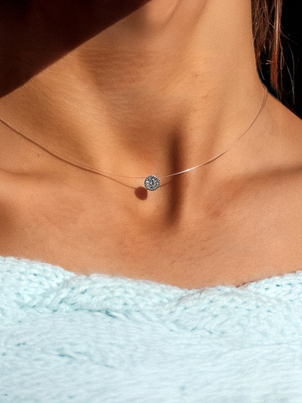 Кольє фіаніт Срібло 925° (родій) кл2ф/421