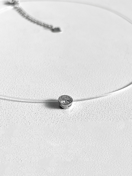 Кольє фіаніт Срібло 925° (родій) кл2ф/421