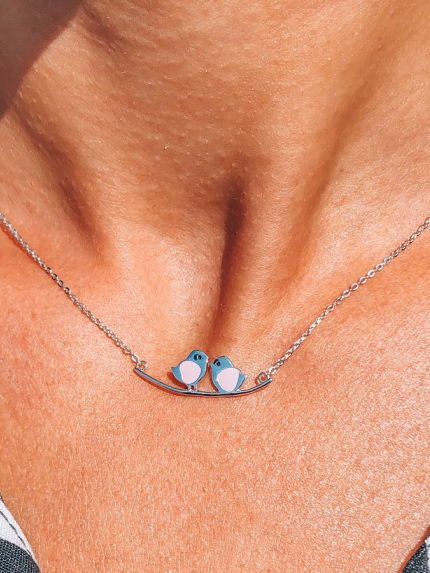 Кольє емаль Срібло 925° (родій) клк2р/1047