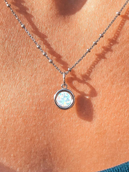 Підвіс опал Срібло 925° (родій) пк2опб/1017