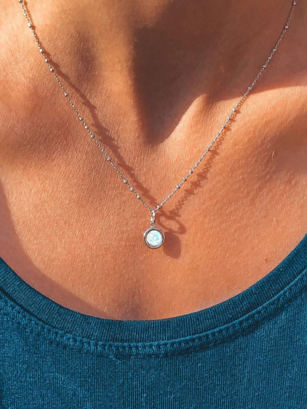 Підвіс опал Срібло 925° (родій) пк2опб/1017