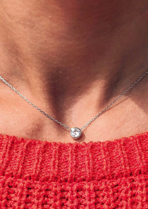 Кольє фіаніт Срібло 925° (родій) кл2ф/423