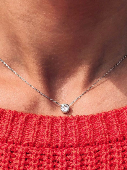 Кольє фіаніт Срібло 925° (родій) кл2ф/423