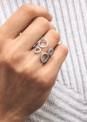 Каблучка фіаніт Срібло 925° (родій) 81552