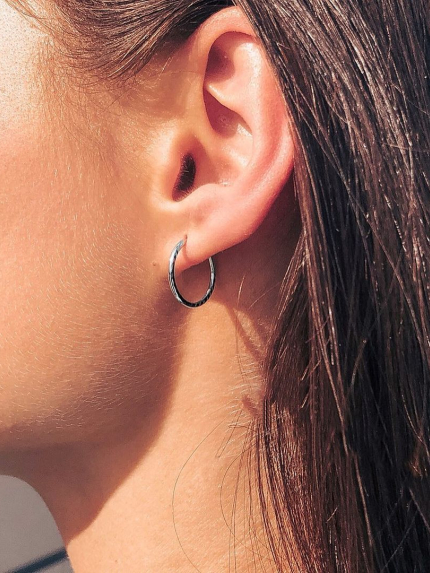 Kolczyki bez wkładek Srebro 925° (rod) 26150151