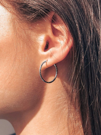 Сережки без вставок Срібло 925° (родій) 26150201