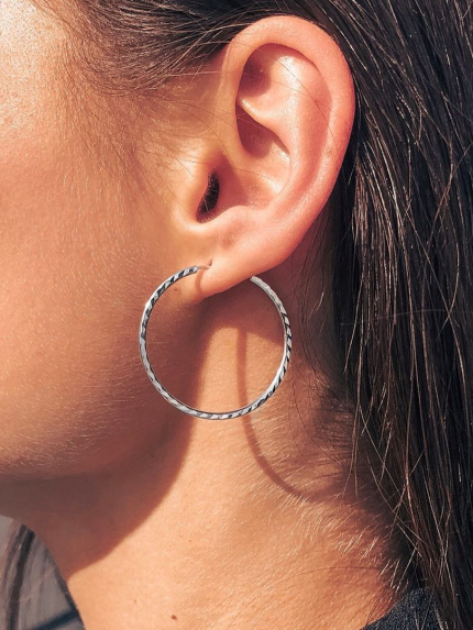 Kolczyki bez wkładek Srebro 925° (rod) 26150301