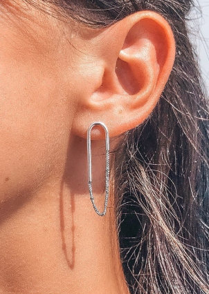 Сережки без вставок Срібло 925° (родій) 4844