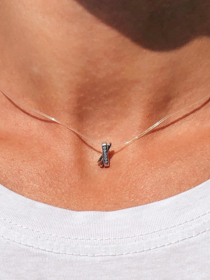 Кольє фіаніт Срібло 925° (родій) 86006