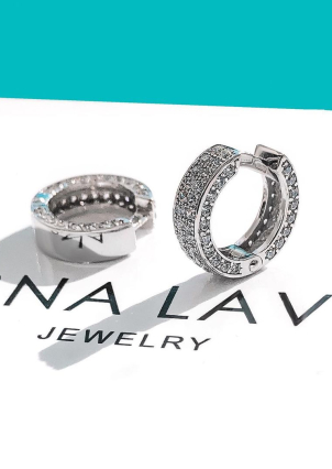 Сережки фіаніт Срібло 925° (родій) 20158