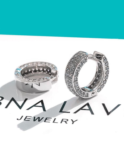 Сережки фіаніт Срібло 925° (родій) 20158