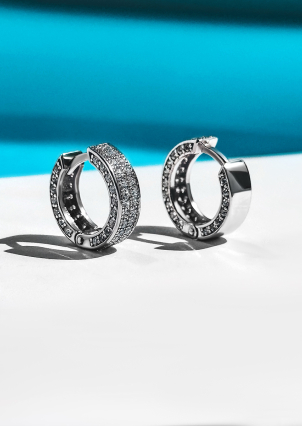 Сережки фіаніт Срібло 925° (родій) 20158