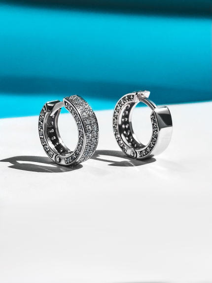 Сережки фіаніт Срібло 925° (родій) 20158
