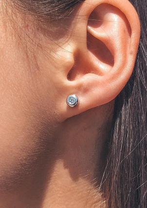 Сережки фіаніт Срібло 925° (родій) 40018