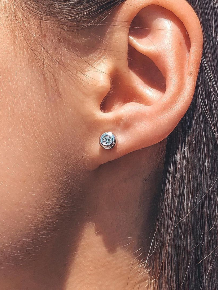 Сережки фіаніт Срібло 925° (родій) 40018