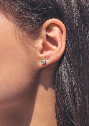 Сережки фіаніт Срібло 925° (родій) 40018