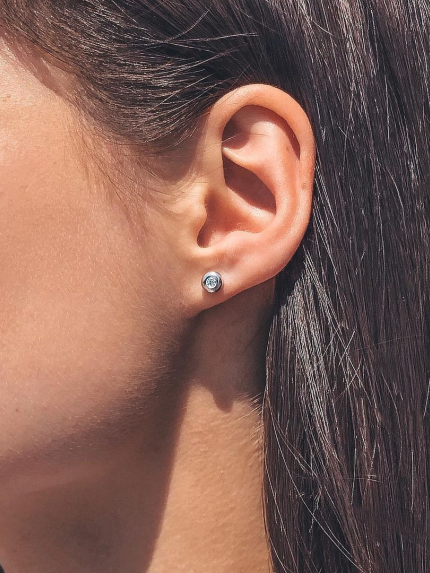 Сережки фіаніт Срібло 925° (родій) 40018
