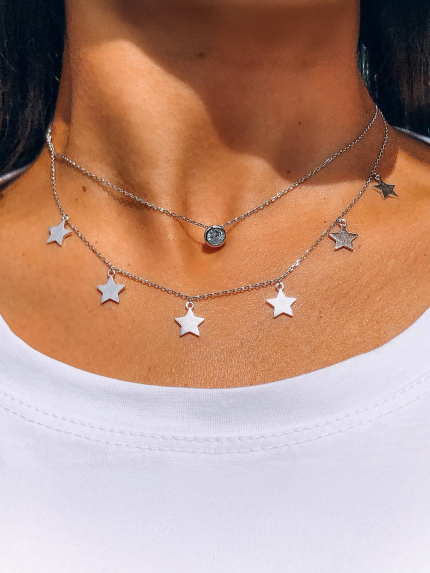 Кольє без вставок Срібло 925° (родій) кл2ф/3022