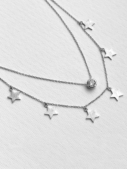 Кольє без вставок Срібло 925° (родій) кл2ф/3022