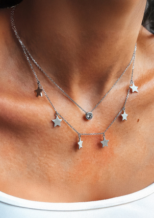 Кольє без вставок Срібло 925° (родій) кл2ф/3022