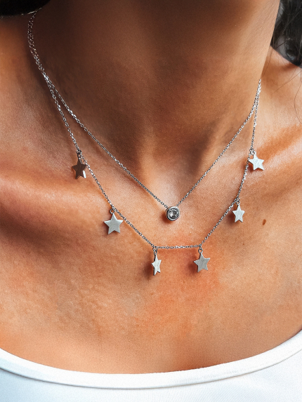 Кольє без вставок Срібло 925° (родій) кл2ф/3022