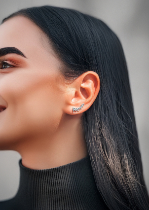 Сережки фіаніт Срібло 925° (родій) с2ф/1394