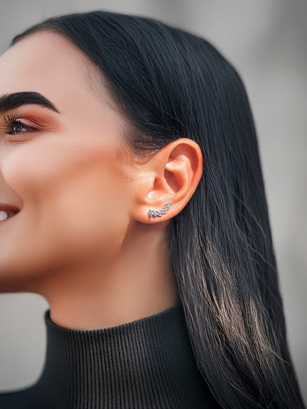 Cyanite earrings Silver 925° (rhodium) s2f/1394