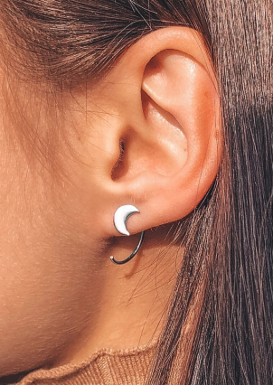 Сережки без вставок Срібло 925° (родій) с2/1228