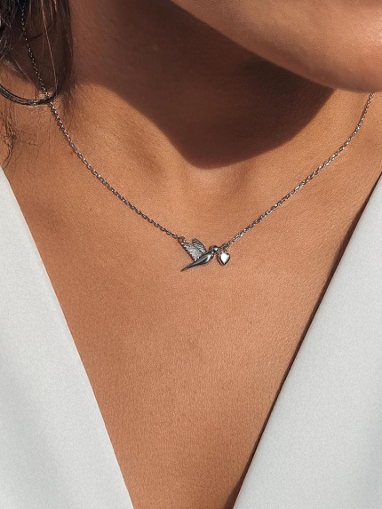 Кольє без вставок Срібло 925° (родій) кл2/3000