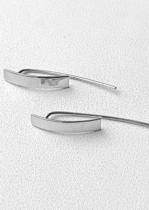 Сережки без вставок Срібло 925° (родій) 4919