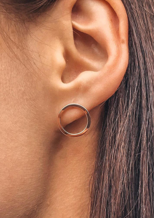 Сережки без вставок Срібло 925° золото 375° 071350