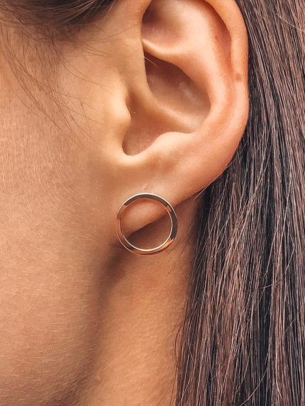 Сережки без вставок Срібло 925° золото 375° 071350