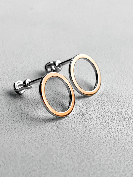 Сережки без вставок Срібло 925° золото 375° 071350