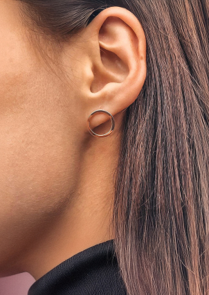 Сережки без вставок Срібло 925° золото 375° 071350