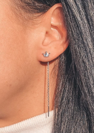 Сережки без вставок Срібло 925° (родій) 056630