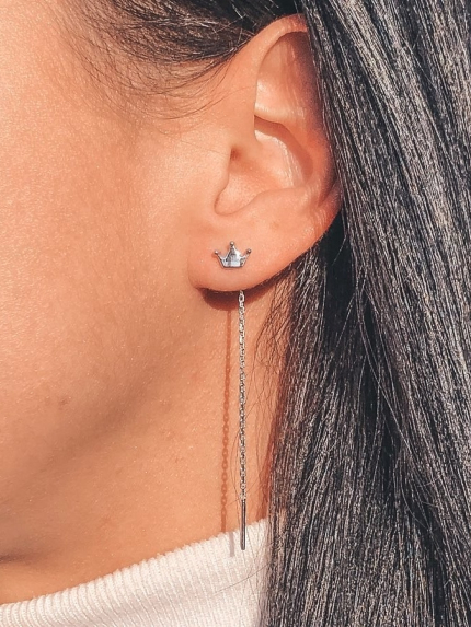 Earrings without inserts Silver 925° (rhodium) 056630