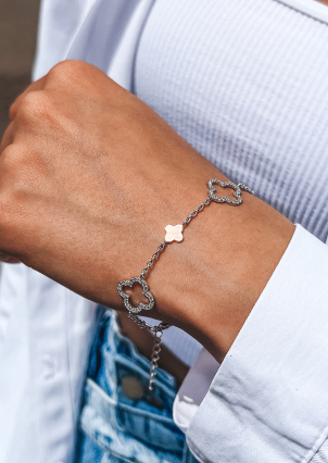 Браслет фіаніт Срібло 925° золото 375° 000670