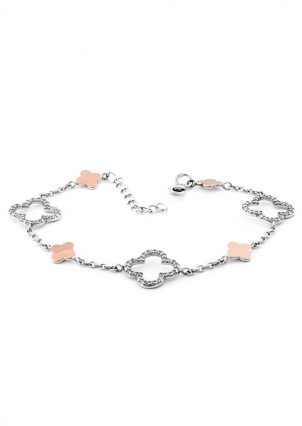 Браслет фіаніт Срібло 925° золото 375° 000670