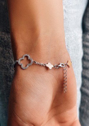 Браслет фіаніт Срібло 925° золото 375° 000670