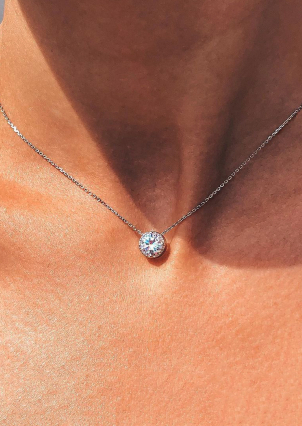 Кольє фіаніт Срібло 925° (родій) 86030